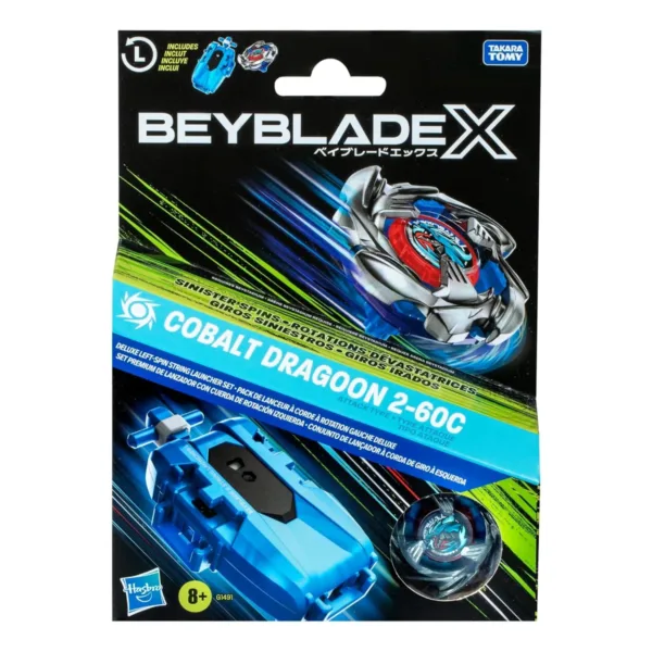 Beyblade X Cobalt Dragoon 2-60C Launcher Set - Front Cover Beyblade X Cobalt Dragoon 2-60C Launcher Set - Front Cover
