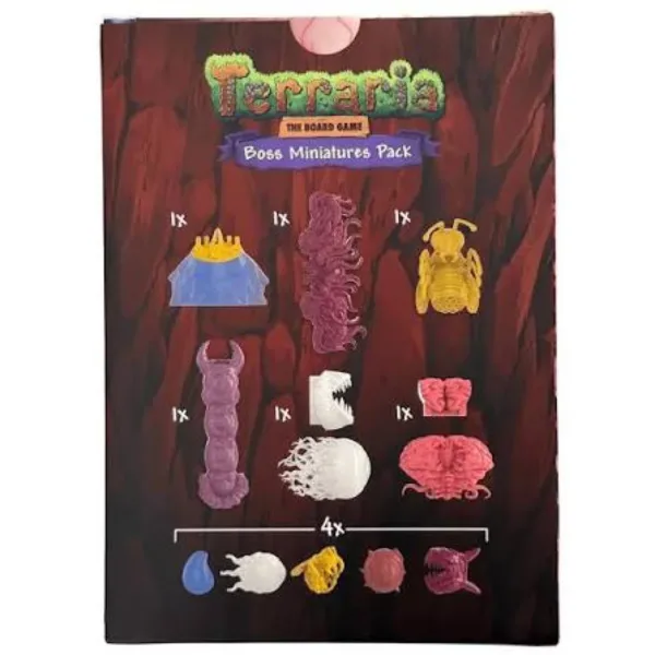Terraria: The Board Game Boss Miniatures Pack - Back Of Box Terraria: The Board Game Boss Miniatures Pack - Back Of Box